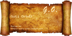 Guti Orbó névjegykártya